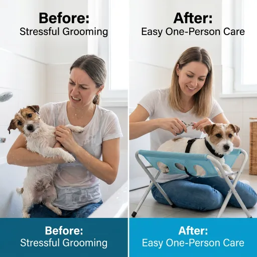 🐱🐶2-in-1 Foldable Pet Grooming Bed🛋️
