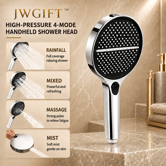 VortexRain XL Wide-Coverage 4-Mode Handheld Shower Head