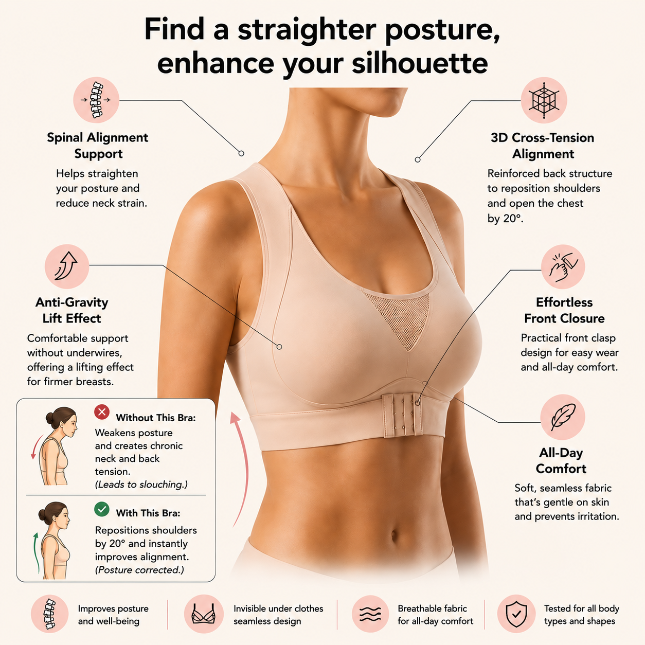 Posture-Correcting Bra