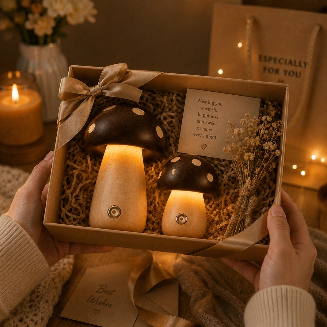 Cute Mushroom Night Light - Touch Control, Dimmable