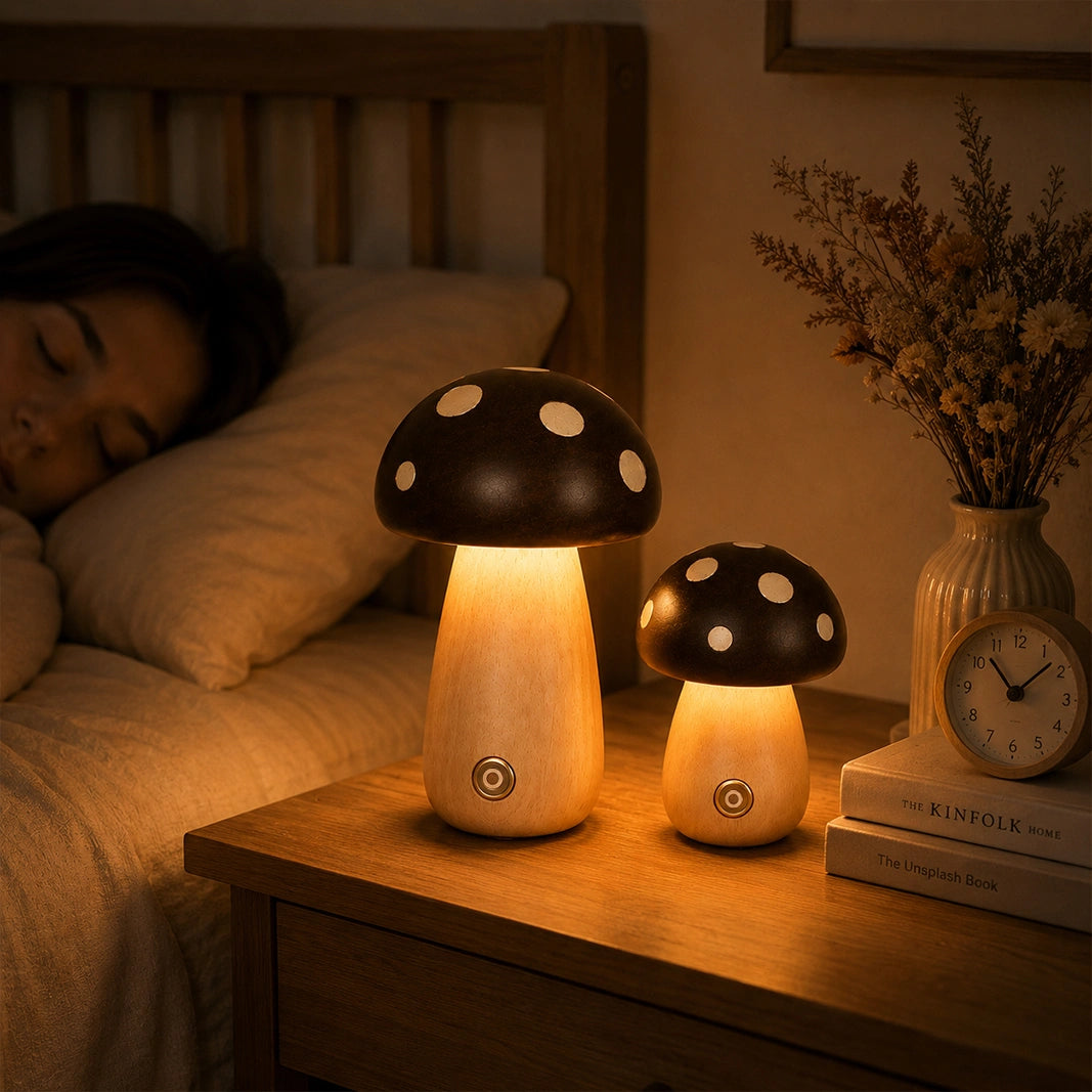 Mushroom Night Light Set - Small & Large Pair for Home Decor