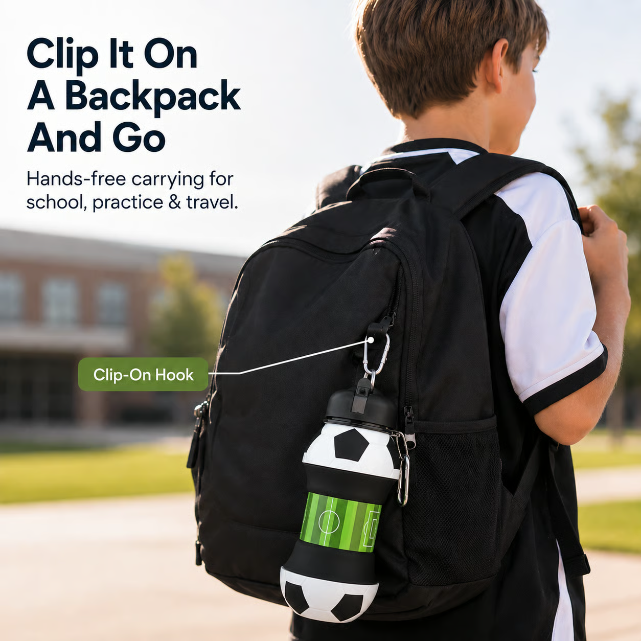 ⚽🏆 Foldable Football Water Bottle