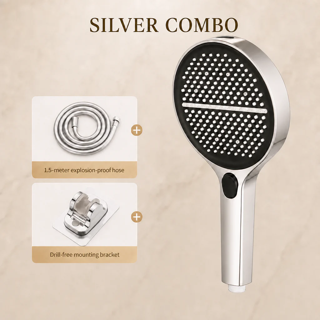 VortexRain XL Wide-Coverage 4-Mode Handheld Shower Head