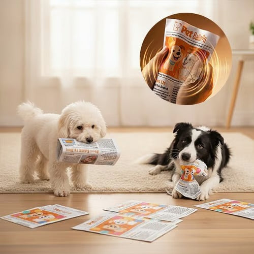 🔥3-Pack Bundle🔥Durable Interactive Crinkle Newspaper Dog Toy