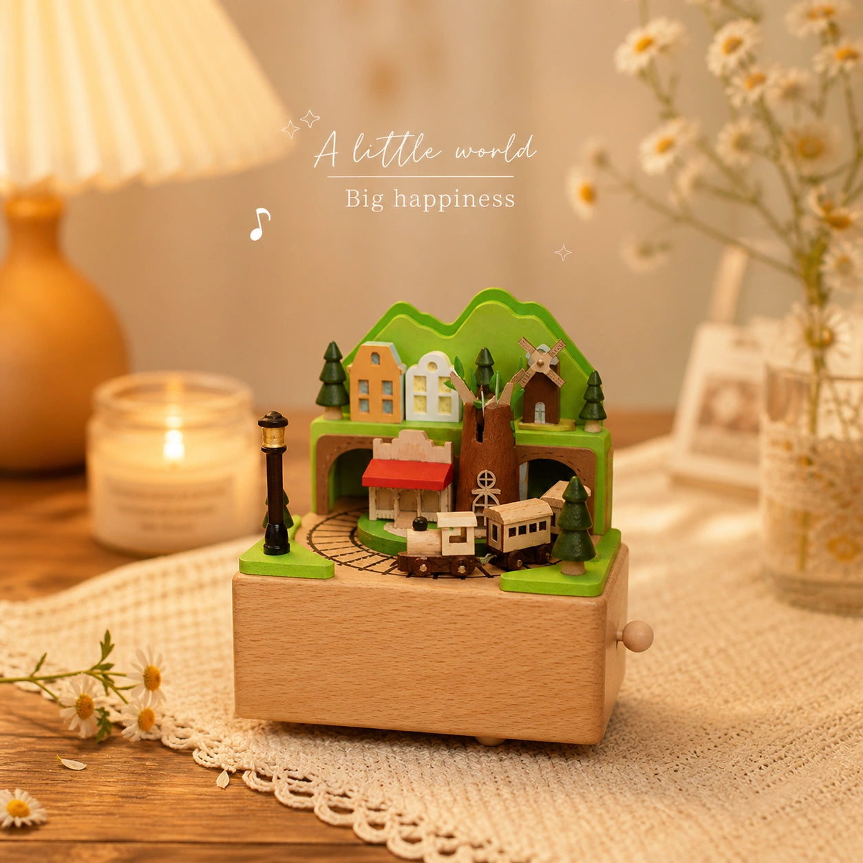 Wooden Train Music Box
